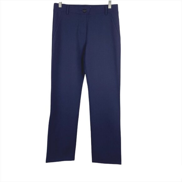 Betabrand Yoga‎ Dress Pants Straight Leg Blue Women's Medium Petite PT-805 - Picture 3 of 6